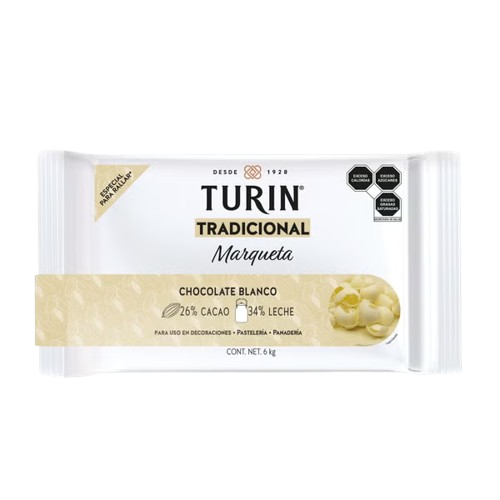 MARQUETA CHOCOLATE BLANCO TURIN 6KG