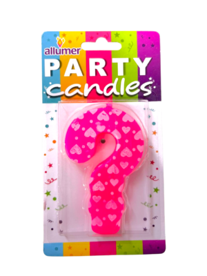 VELA SIGNO DE INTERROGACIÓN CORAZONES ALLUMER 1 PIEZA