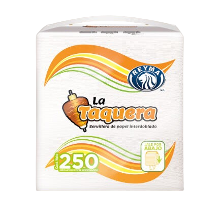 LA TAQUERA SERVILLETA DE PAPEL INTERDOBLADA REYMA 250 PIEZAS