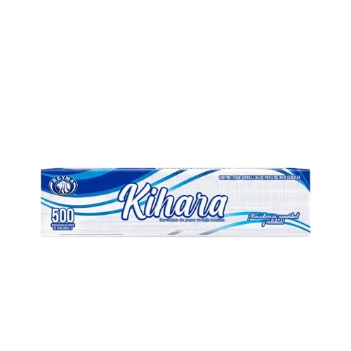 SERVILLETAS DE PAPEL HOJA SENCILLA KIHARA REYMA 500 PIEZAS
