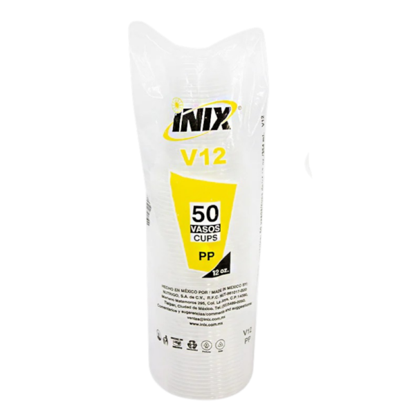 VASOS V12 INIX 50 PIEZAS