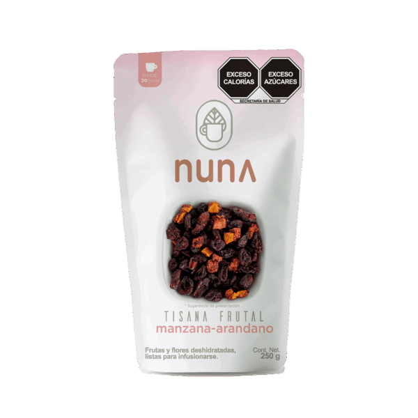 A-MANZANA-ARANDANO-1 TISANA FRUTAL SABOR MANZANA ARÁNDANO NUNA 250g