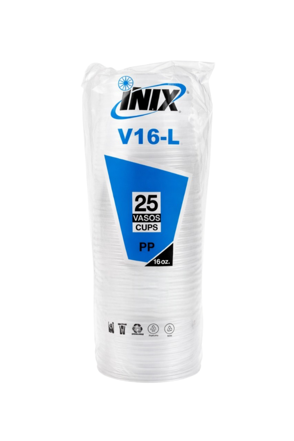 VASOS V16-L INIX 25 PIEZAS