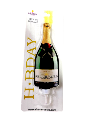 VELA DE BENGALA CHAMPAGNE VELA DE BENGALA CON FORMA DE CHAMPAGNE 1 PIEZA